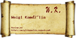 Weigl Kamélia névjegykártya